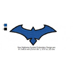 New Nightwing Symbol Embroidery Design